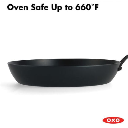 OXO Carbon Steel Obsidian Series 12-Inch Frypan with Silicone Sleeve - US 0798