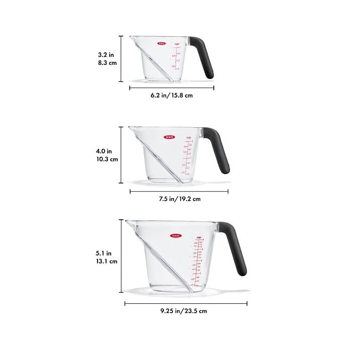 3 Piece Angled Measuring Cup Set - US 6468
