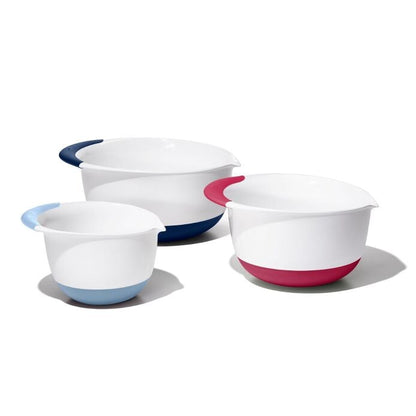 3 Piece Mixing Bowl Set New Colored Handles - US 7265