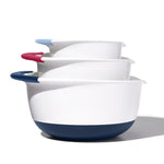 3 Piece Mixing Bowl Set New Colored Handles - US 7265