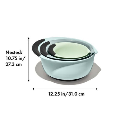 3 Piece Mixing Bowl Set - Cadet Blue, Tower Grey, Jade - US 4964