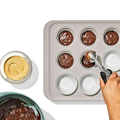 Non-Stick Pro Ceramic Coated Metal Bakeware 12-Cup Muffin Pan - Biscuit - US 0922