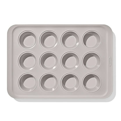 Non-Stick Pro Ceramic Coated Metal Bakeware 12-Cup Muffin Pan - Biscuit - US 0922