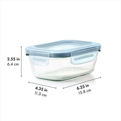 Smart Seal 1.6-Cup Glass Rectangle Container - Arctic Blue - US 4324