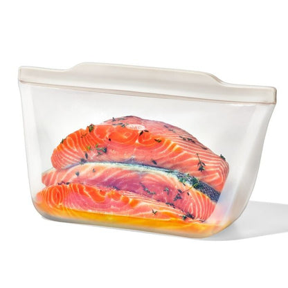 Silicone Reusable Bag - Stand-Up Half Gallon (64 oz) - Oat - US 2296